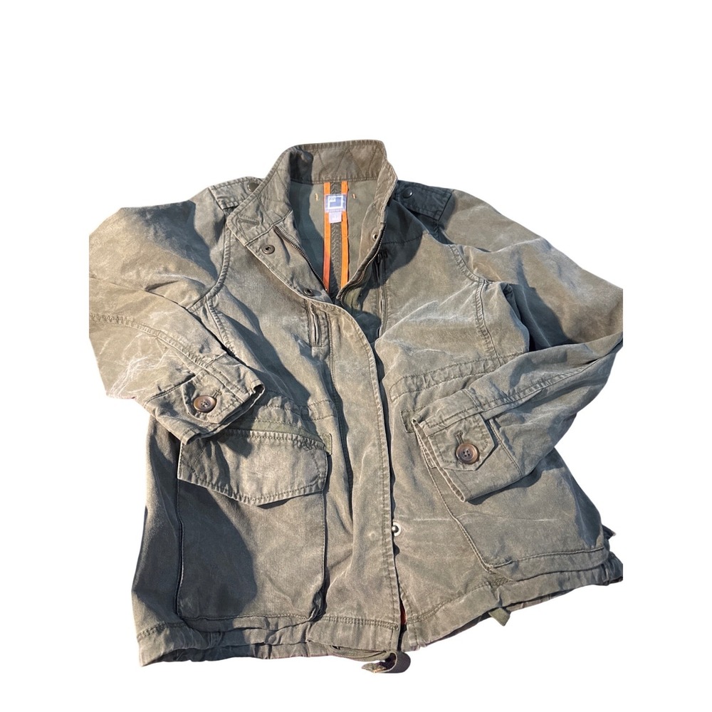 JCP Olive Green Utility Field Jacket Womens Small Cotton Lyocell Military Anorak